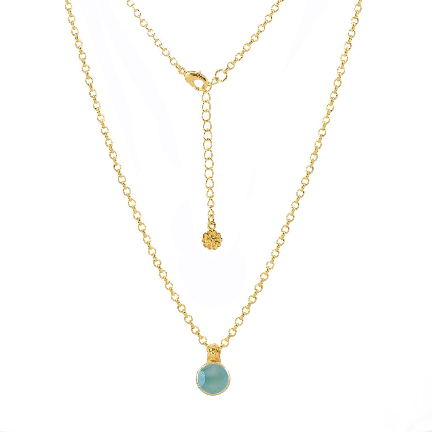 AZUNI Charis Runde Edelsteinkette Pariba Onyx mit Geschenkbox