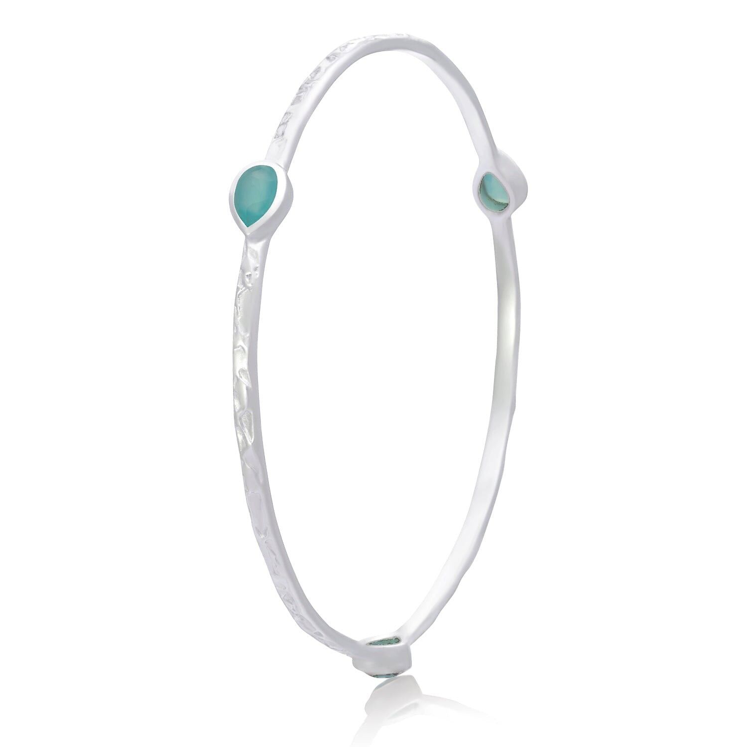 Bracciale AZUNI Simi con tre pietre impilabili: argento Pariba Onyxz con confezione regalo