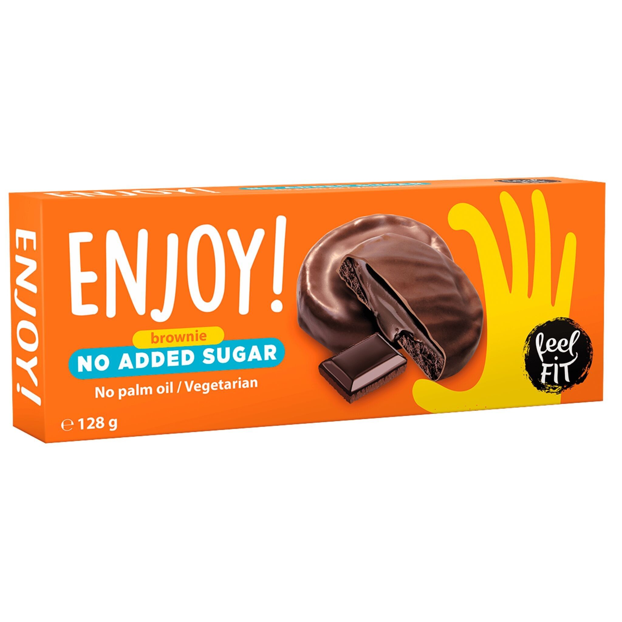 Fühlen Sie sich FIT und genießen Sie es!Brownie - Brownie Cream Cookies in Zartbitterschokolade, ohne Zuckerzusatz - 18er-Pack (18x128g)