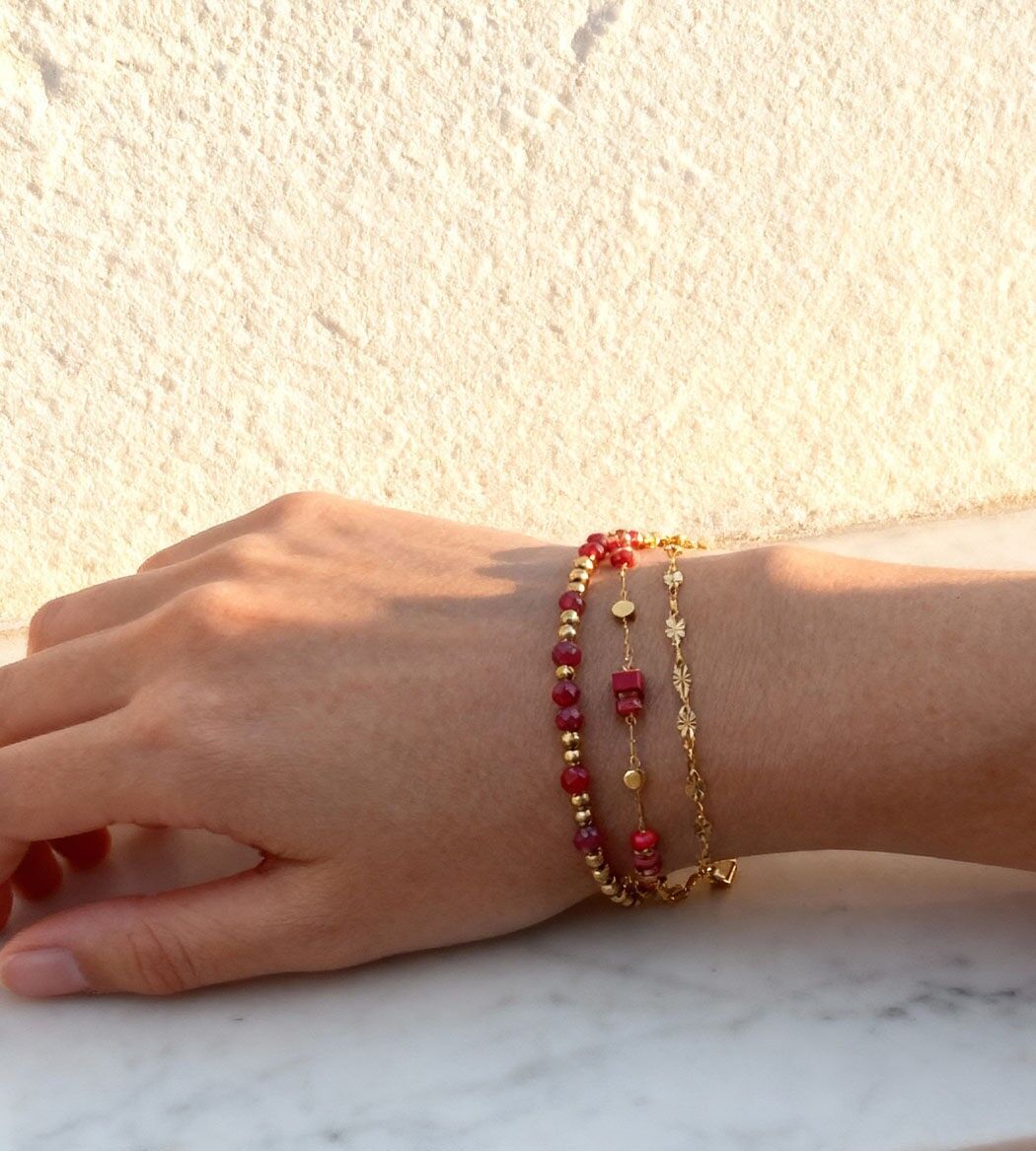 Bracciale multifilo Chora Wine | Gioielli fatti a mano in Francia