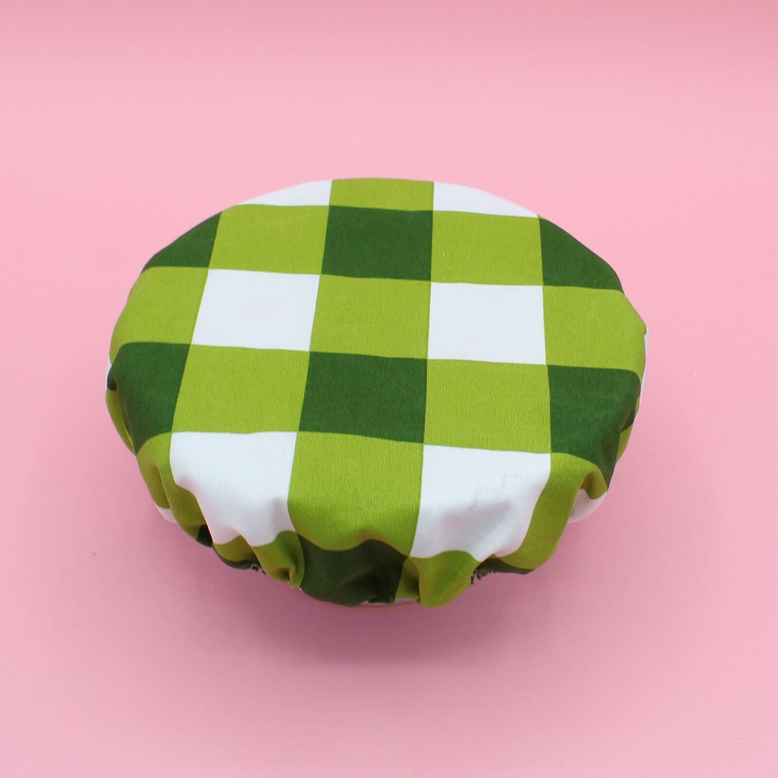 Charlotte dish cover - coated cotton - green gingham