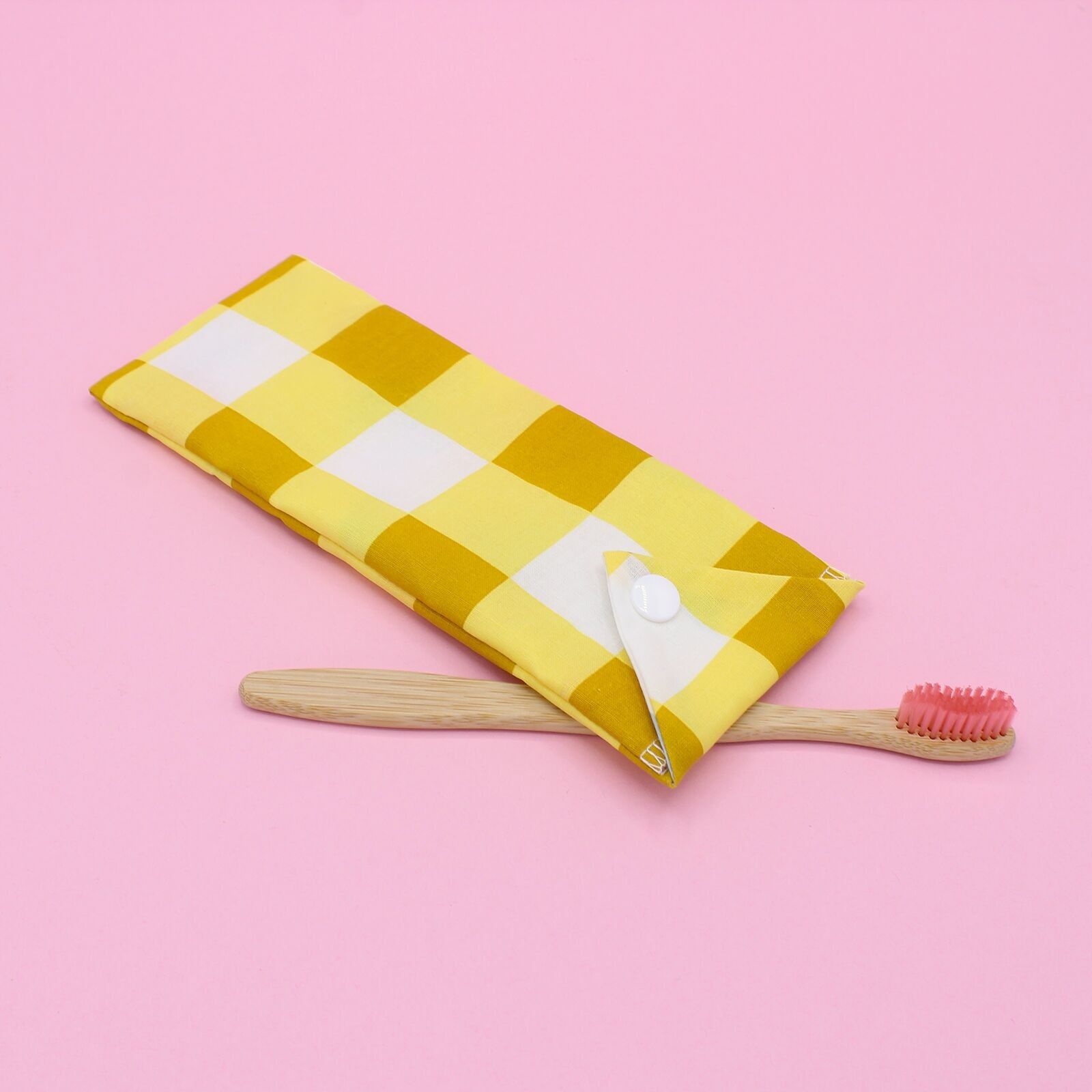 Étui de brosse à dents XL - vichy jaune