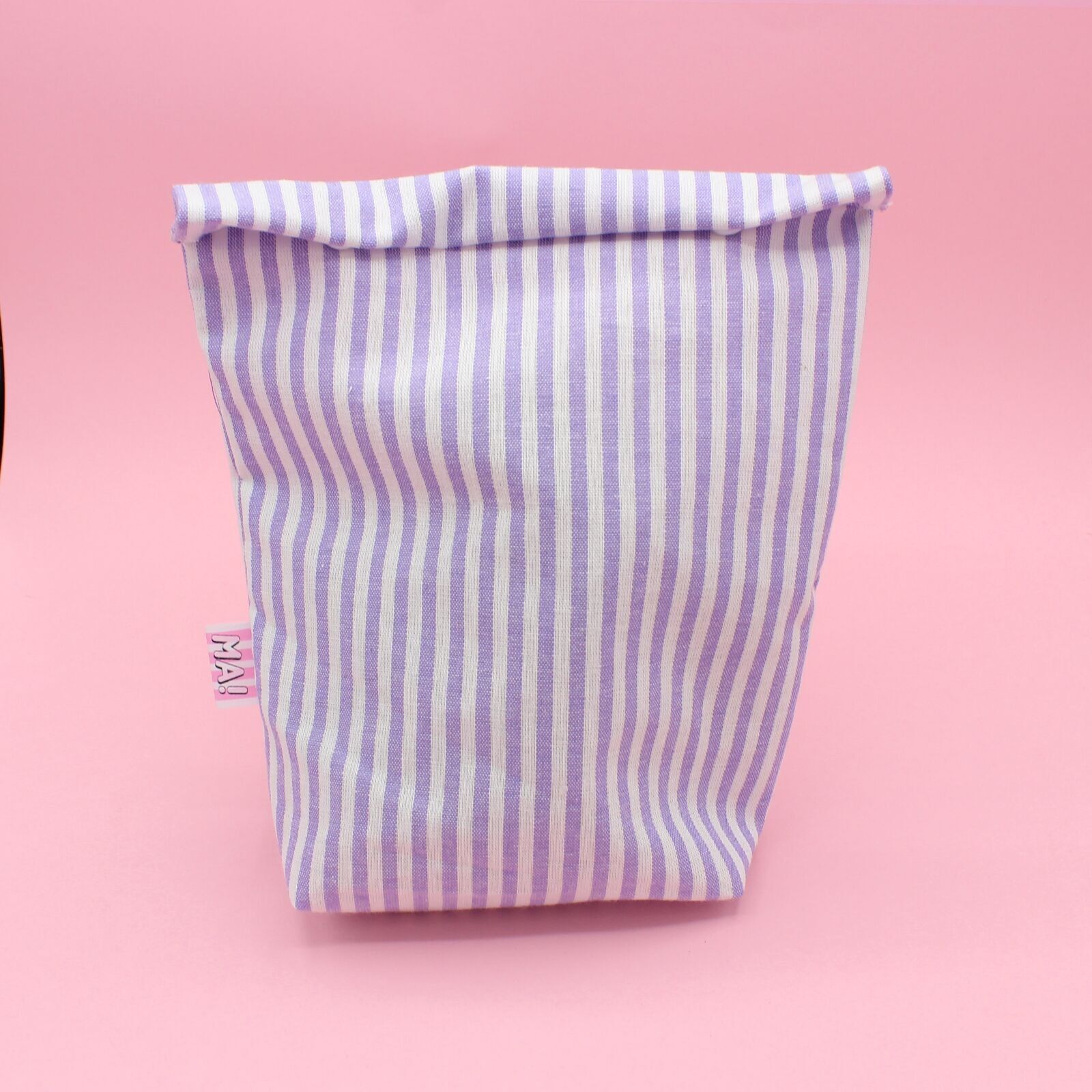 Mini lunch bag - rayures mauves