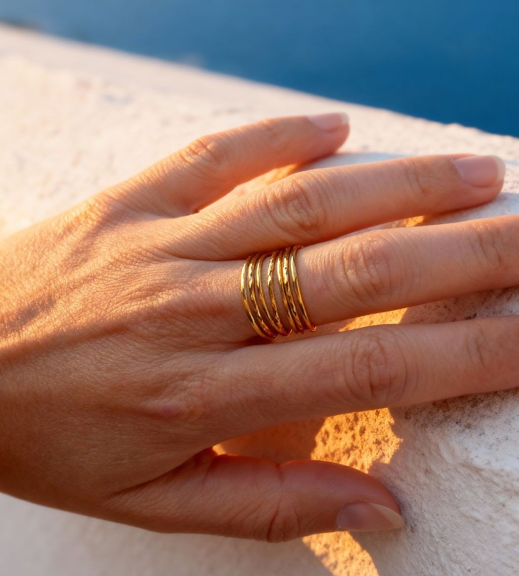 Bague Kyma filaments Or | Bijoux faits main en France