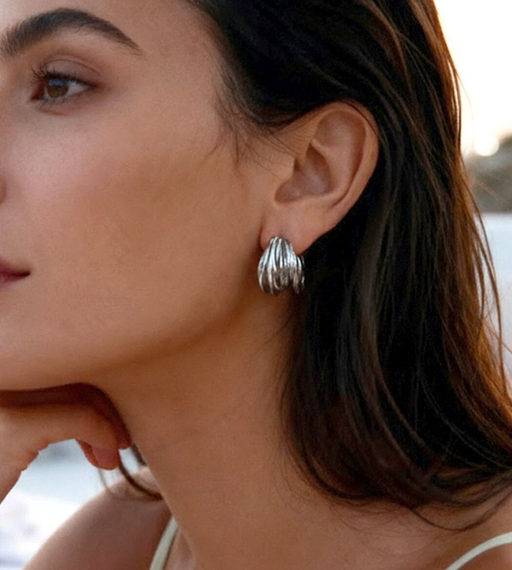 Orecchini a cerchio in argento Kyma Filament | Gioielli fatti a mano in Francia