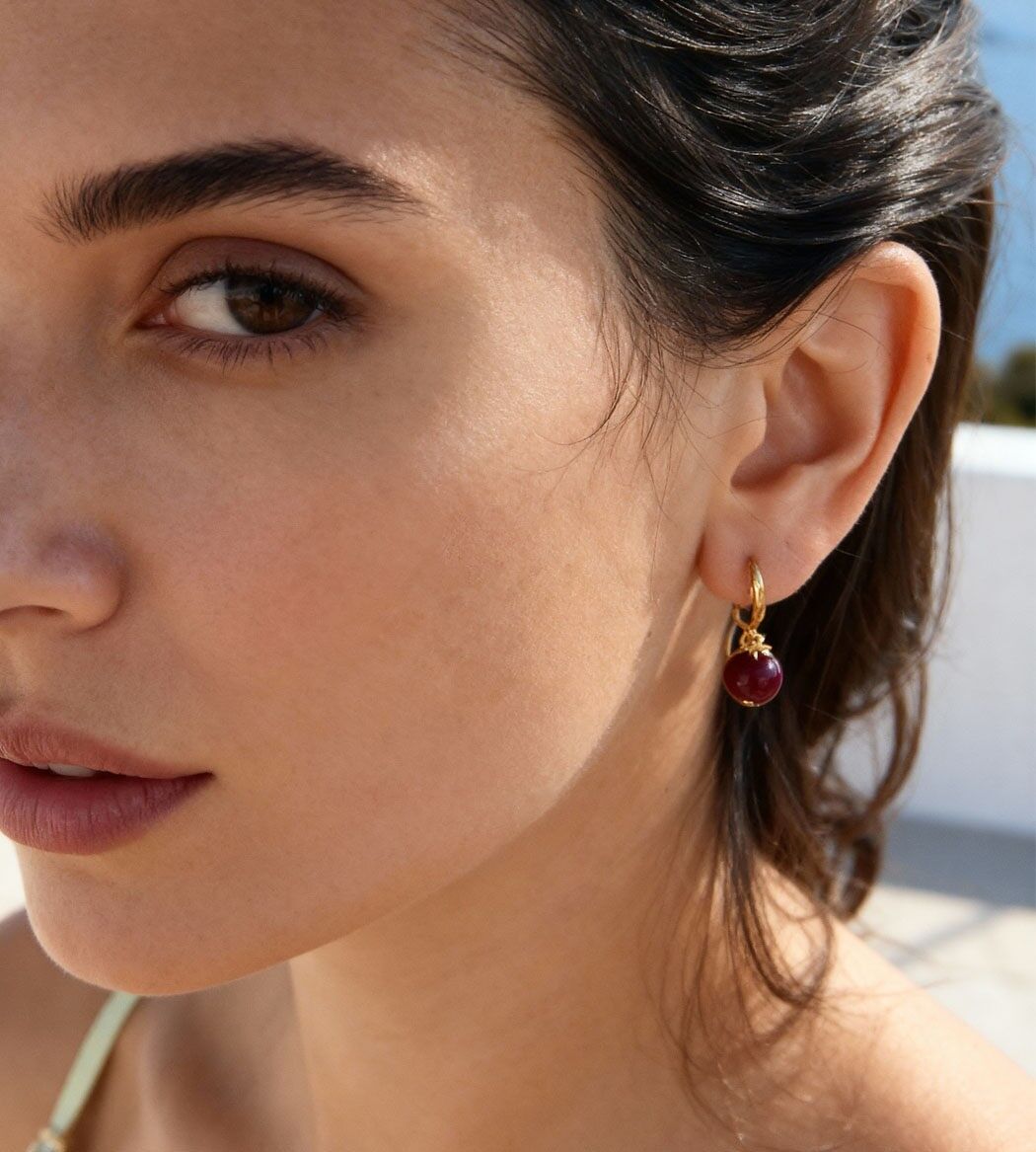 Mini orecchini a cerchio Chora Wine | Gioielli fatti a mano in Francia