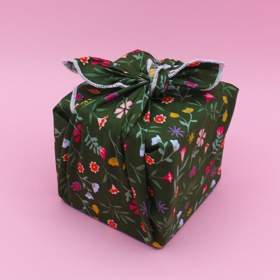 Furoshiki - Vert fleurs