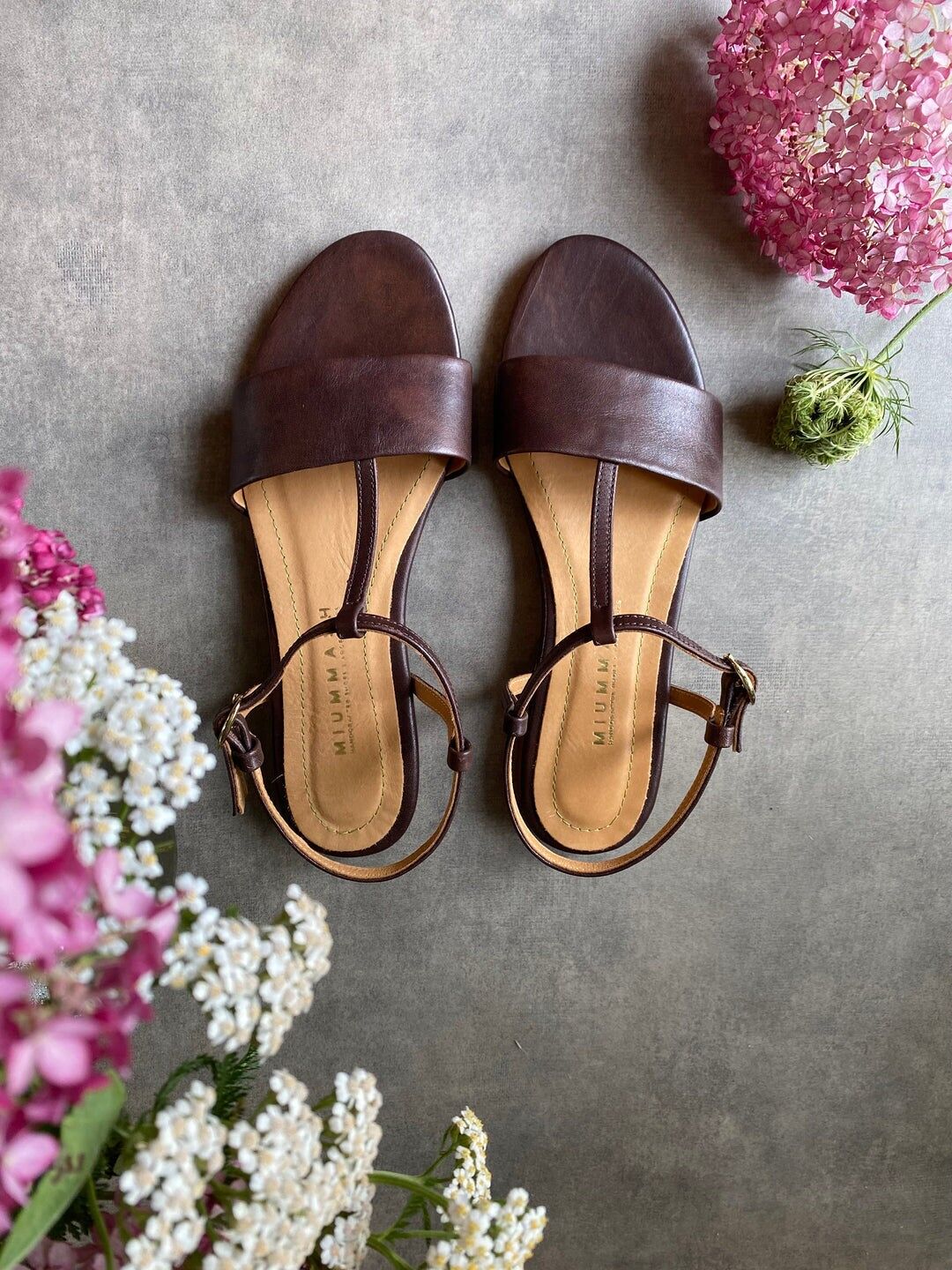 Sandali in pelle fatti a mano - Amalia - Marrone cioccolato 35-42