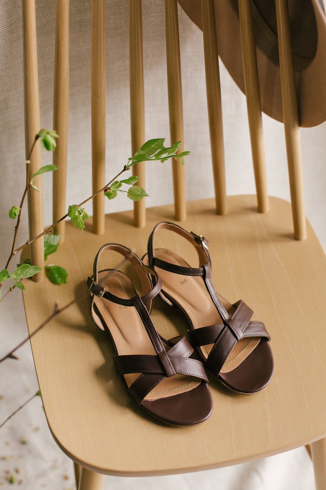 Sandali in pelle fatti a mano - Scarlett - Marrone cioccolato 35-42