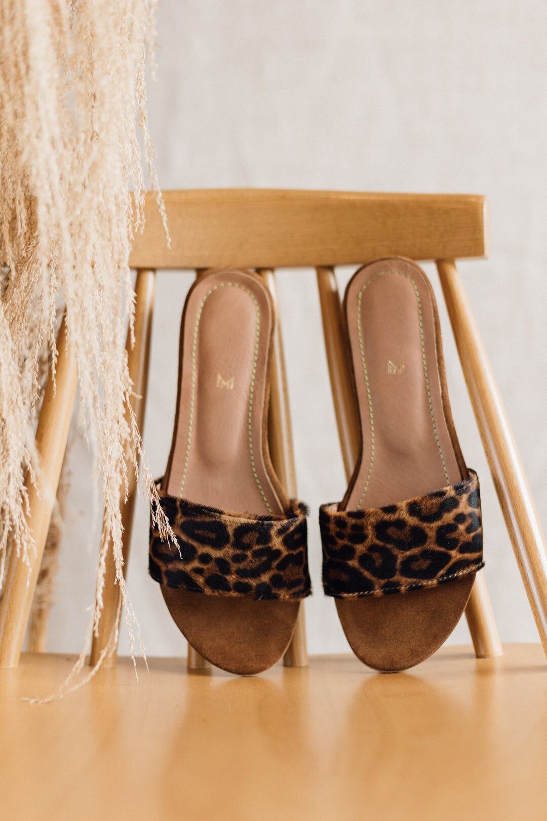 Women’s leather slides – Lea - Leopard slip-on sandals 35-42