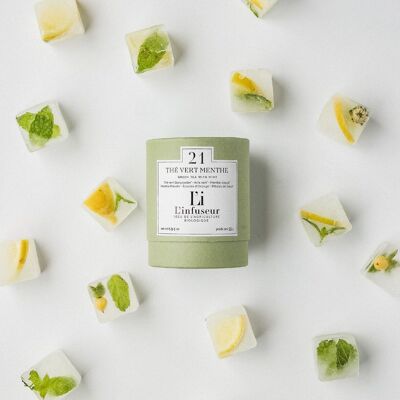 Mint green tea in bulk 55g BIO