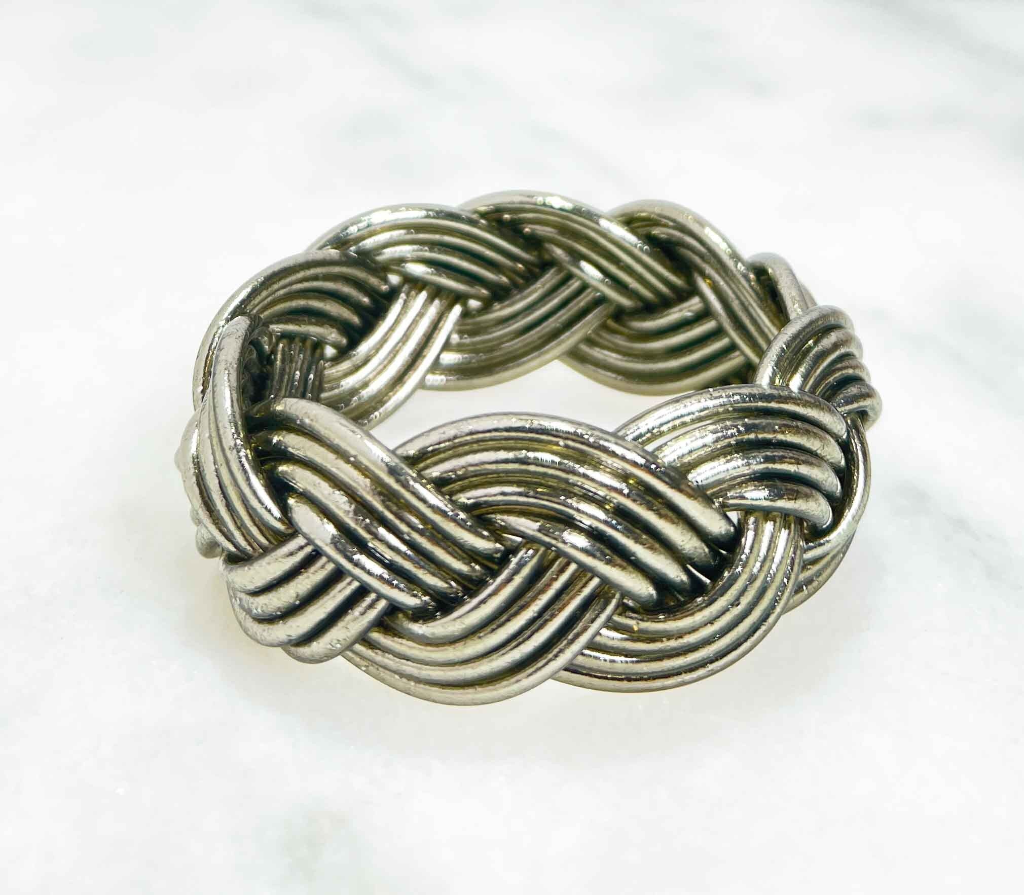 Certified Buddhist Bracelet Made in Thailand with Mantra - Ultra Wide Cuff Model - Silver Patina