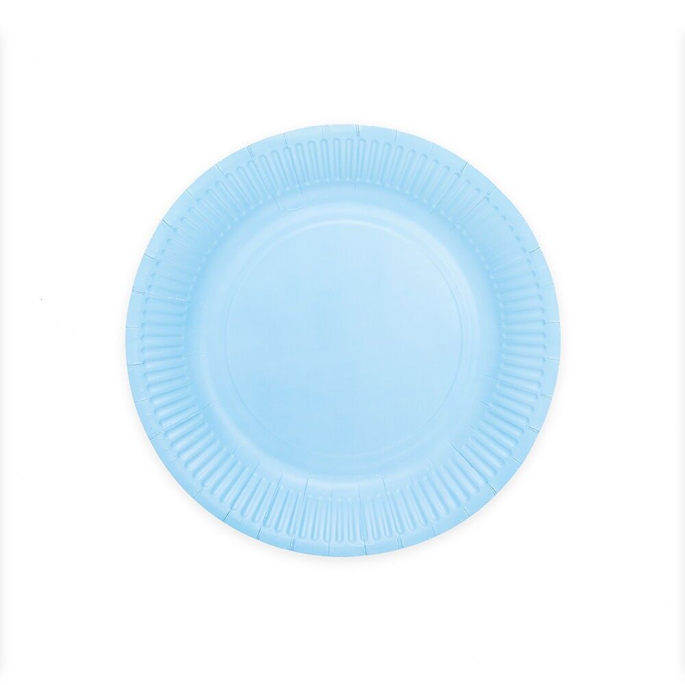 8 Assiettes en carton 23 cm FSC - Bleu clair