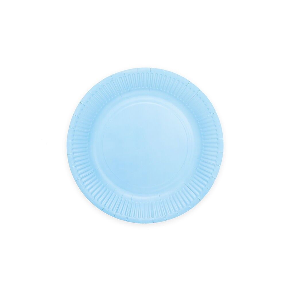 20 Assiettes en carton 18 cm FSC - Bleu clair