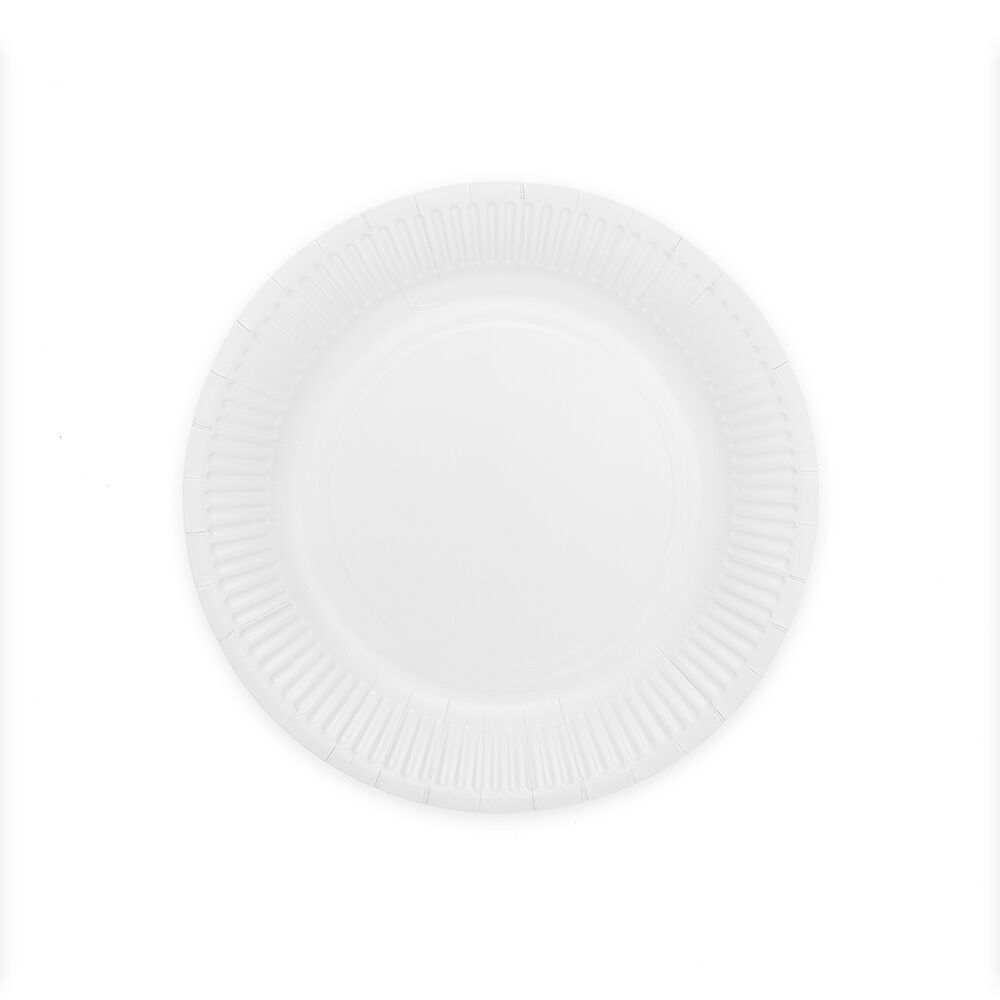 8 Assiettes en carton 23 cm FSC - Blanc