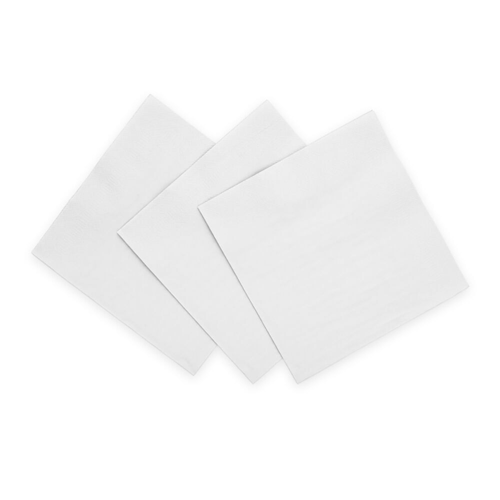 20 serviettes de table en papier 3 plis 33 x 33 cm FSC - Blanc