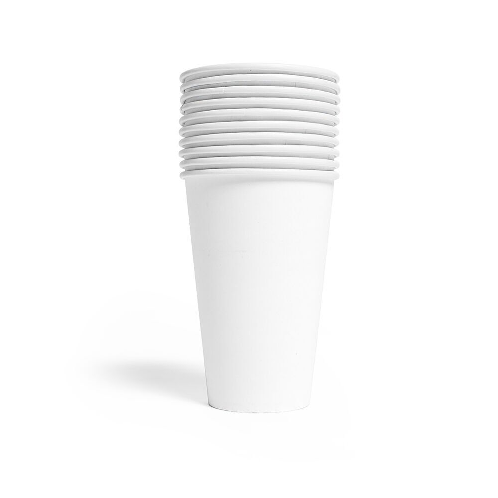 10 gobelets en papier 350 ml FSC - Blanc