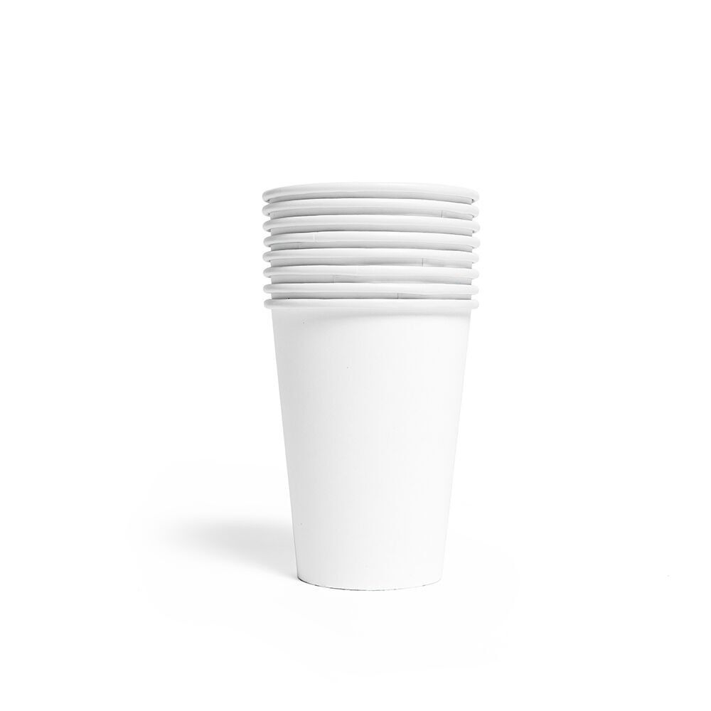 8 Gobelets en papier 210 ml FSC - Blanc