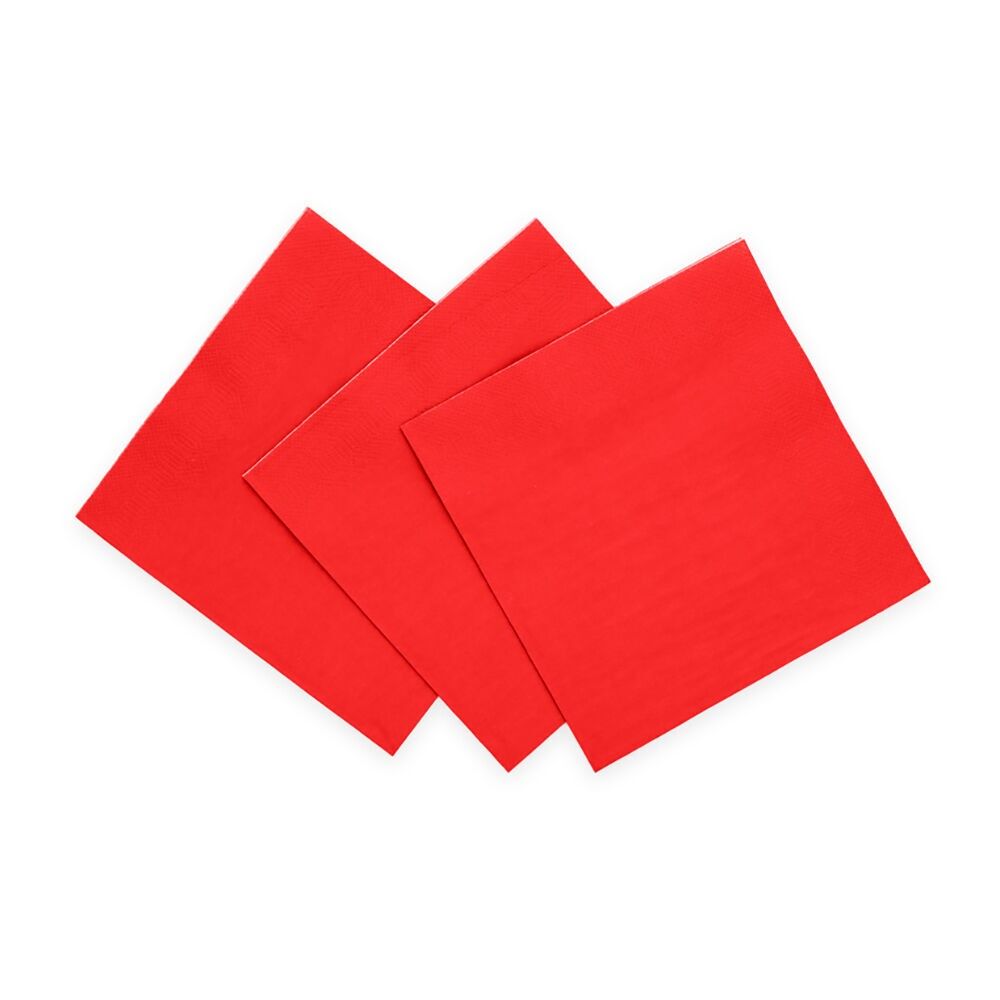 20 serviettes de table en papier 3 plis 33 x 33 cm FSC - Rouge