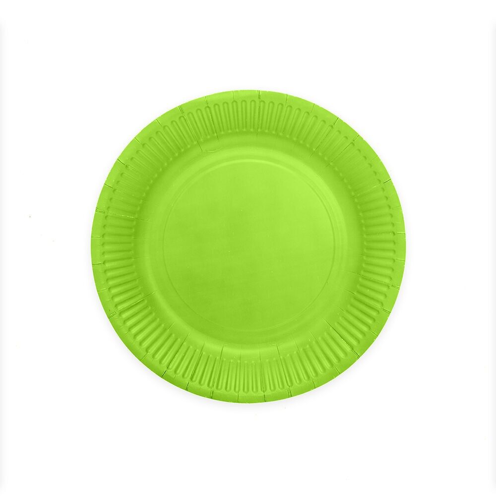 8 Assiettes en carton 23 cm FSC - Vert citron