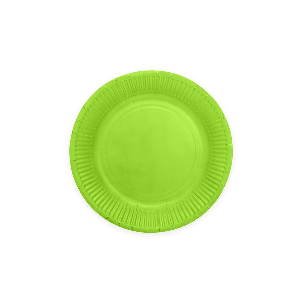 8 Assiettes en carton 18 cm FSC - Vert citron