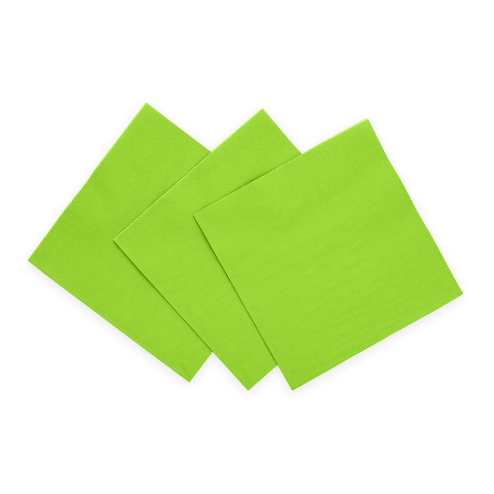 20 serviettes de table en papier 3 plis 33 x 33 cm FSC - Vert citron