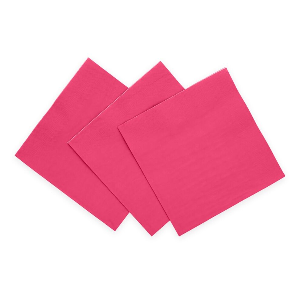 20 serviettes en papier 3 plis 33 x 33 cm FSC - Rose vif