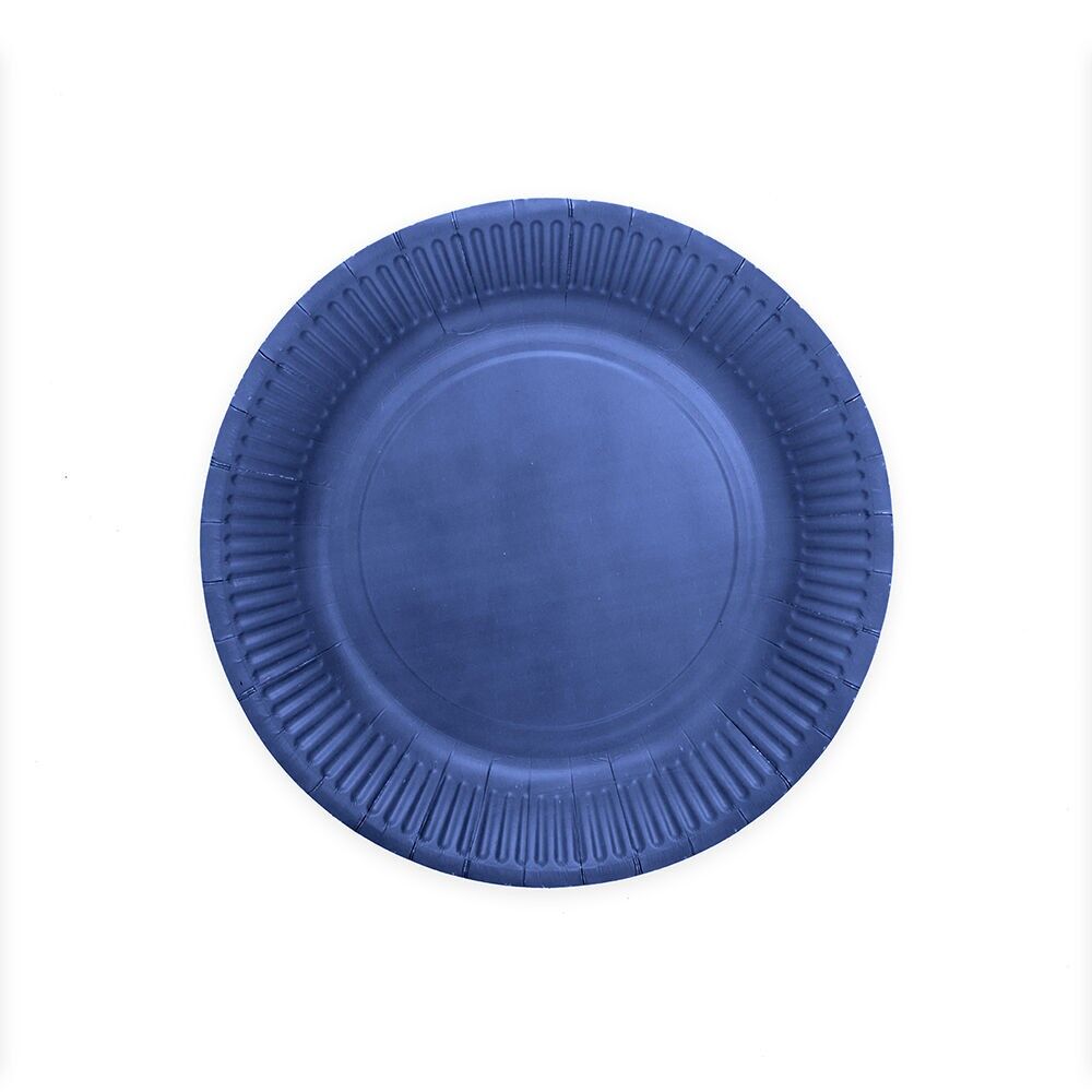 8 Assiettes en carton 23 cm FSC - Bleu foncé