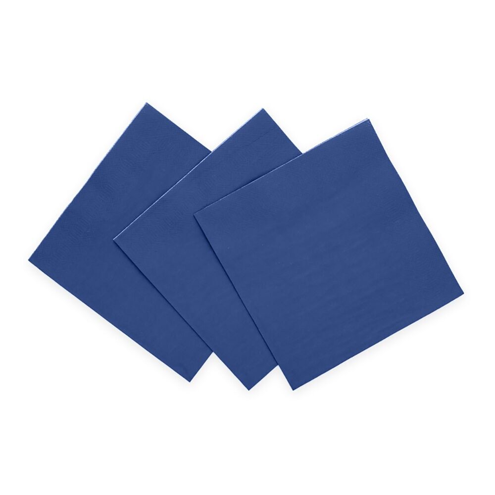 20 serviettes en papier 3 plis 33 x 33 cm FSC - Bleu foncé
