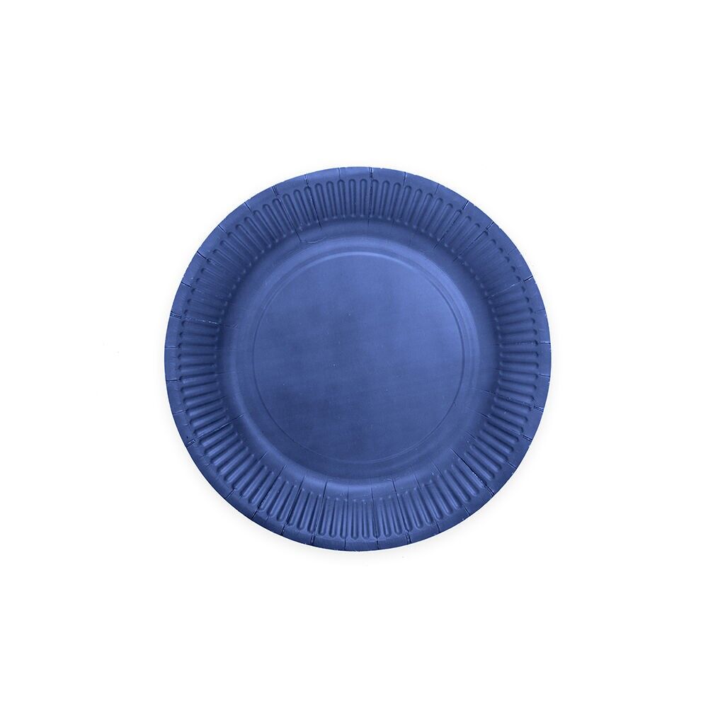 20 Assiettes en carton 18 cm FSC - Bleu foncé