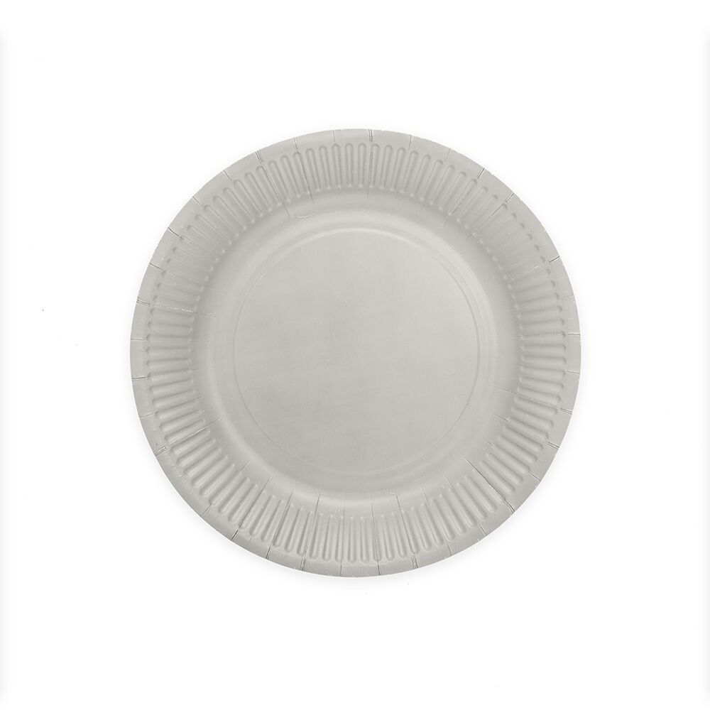8 Assiettes en carton 23 cm FSC - Argent