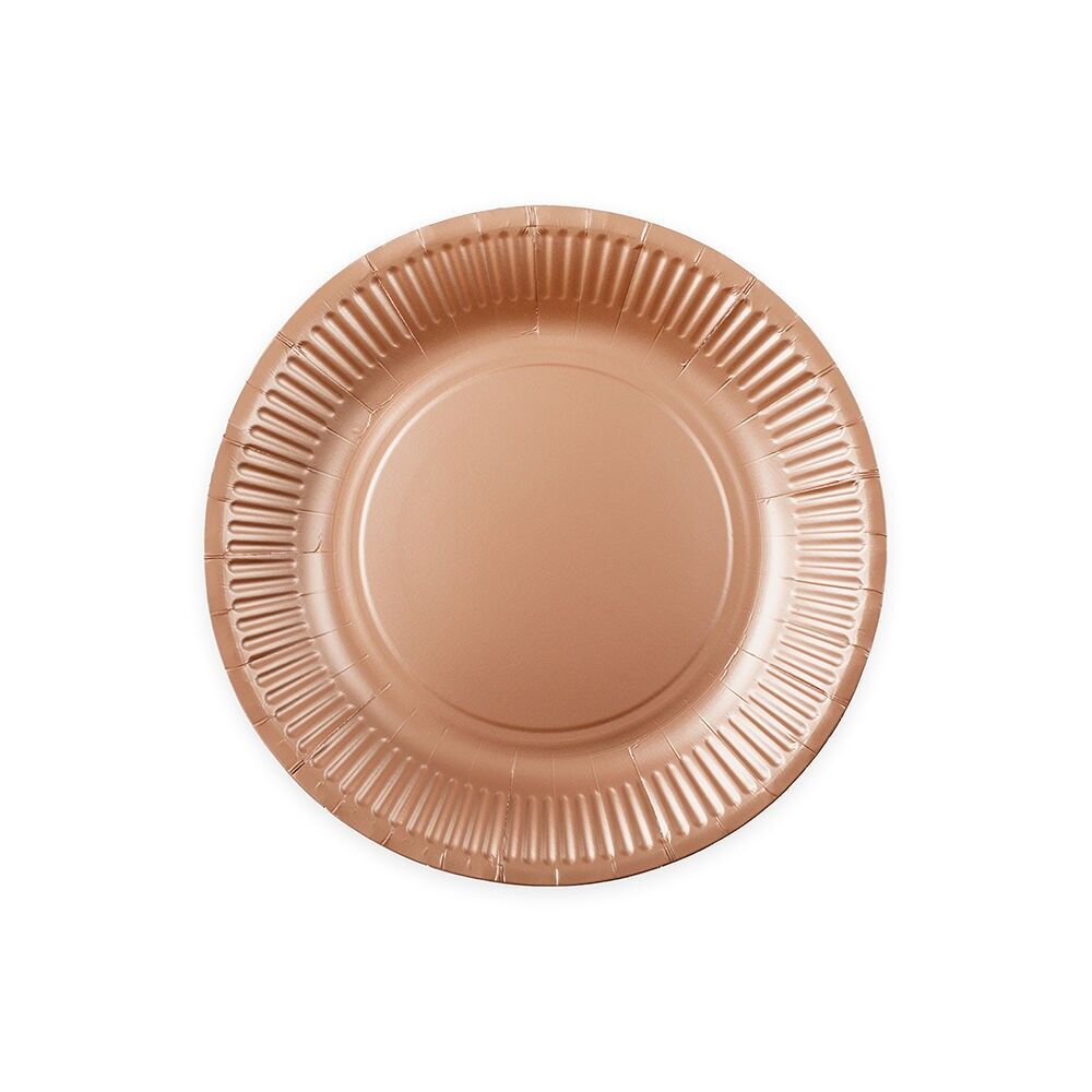 16 Assiettes en carton 23 cm FSC - Or rose