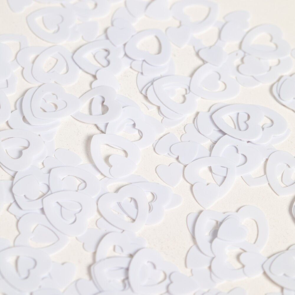 Tischkonfetti Weiße offene Herzen - 14 Gramm