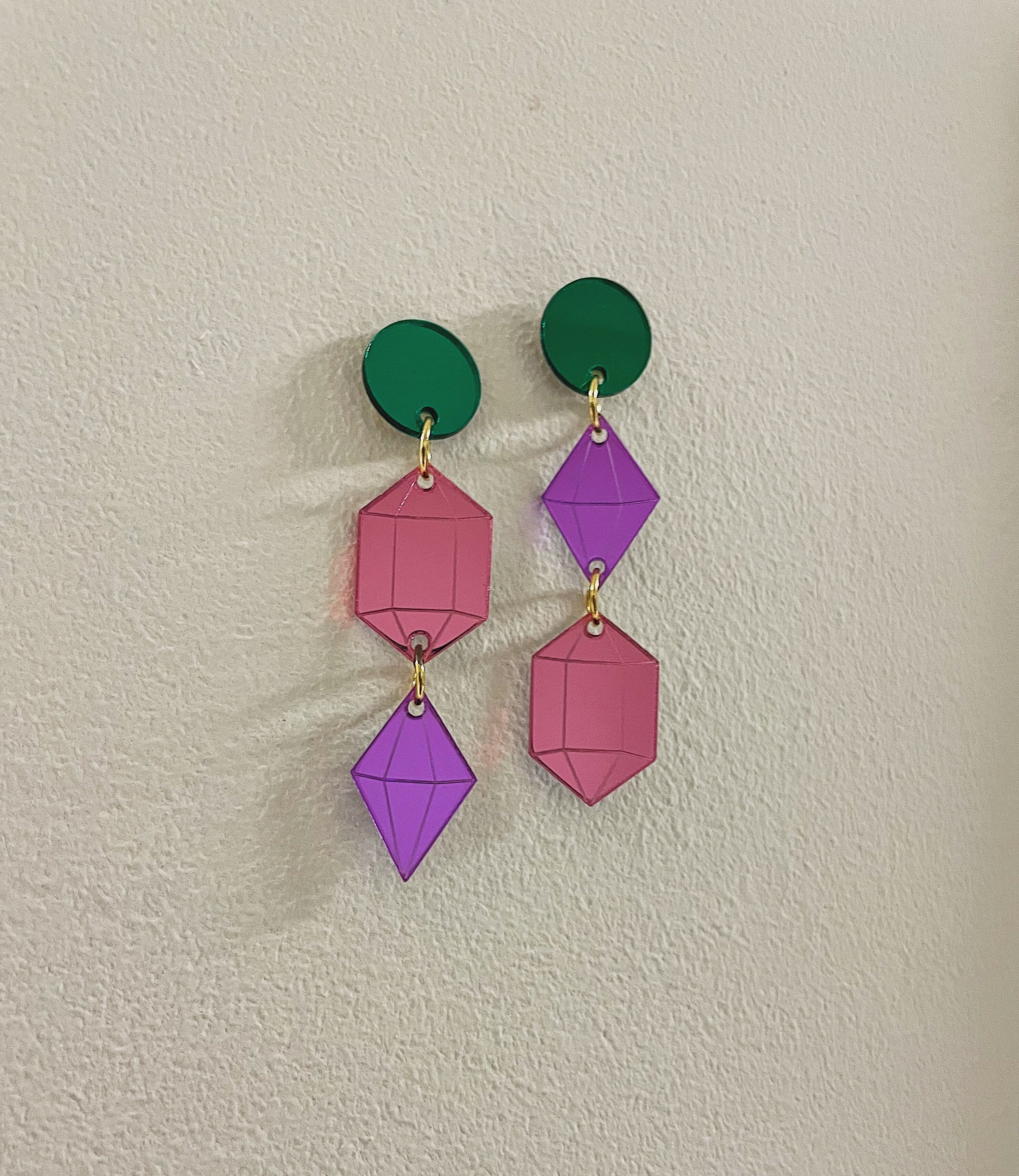 Boucles d'oreilles Modèle 204 Diamant 1 en plexiglass