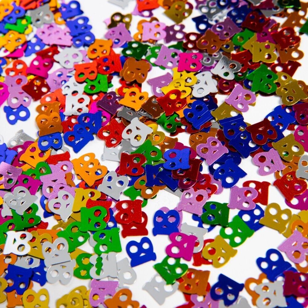 Tischkonfetti Multicolor Zahl 18 - 14 Gramm