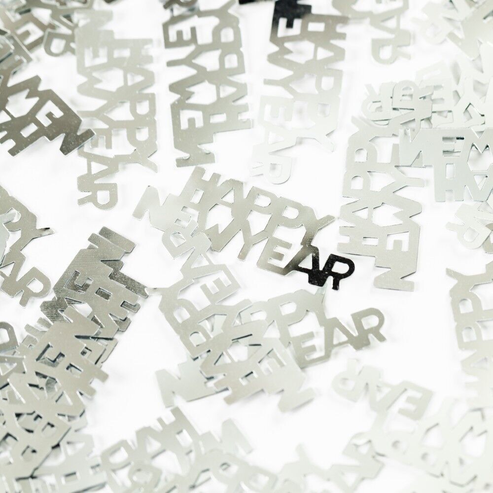 Confettis de table Texte argenté "Bonne année" - 14 grammes