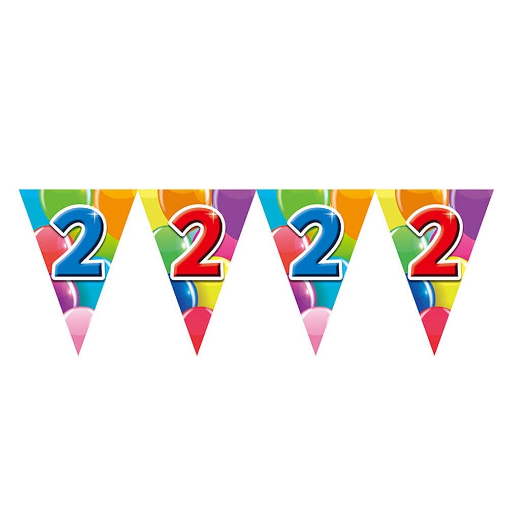 Guirlande de fanions PET 10 m - Impression recto verso - Format drapeau 20 x 30 cm - '2"