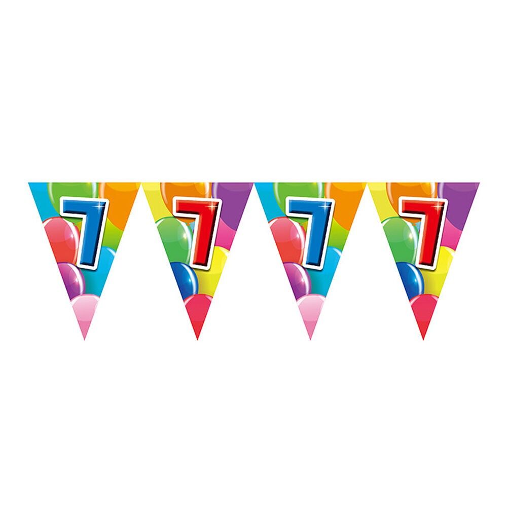 Guirlande de fanions PET 10 m - Impression recto verso - Format drapeau 20 x 30 cm - '7'