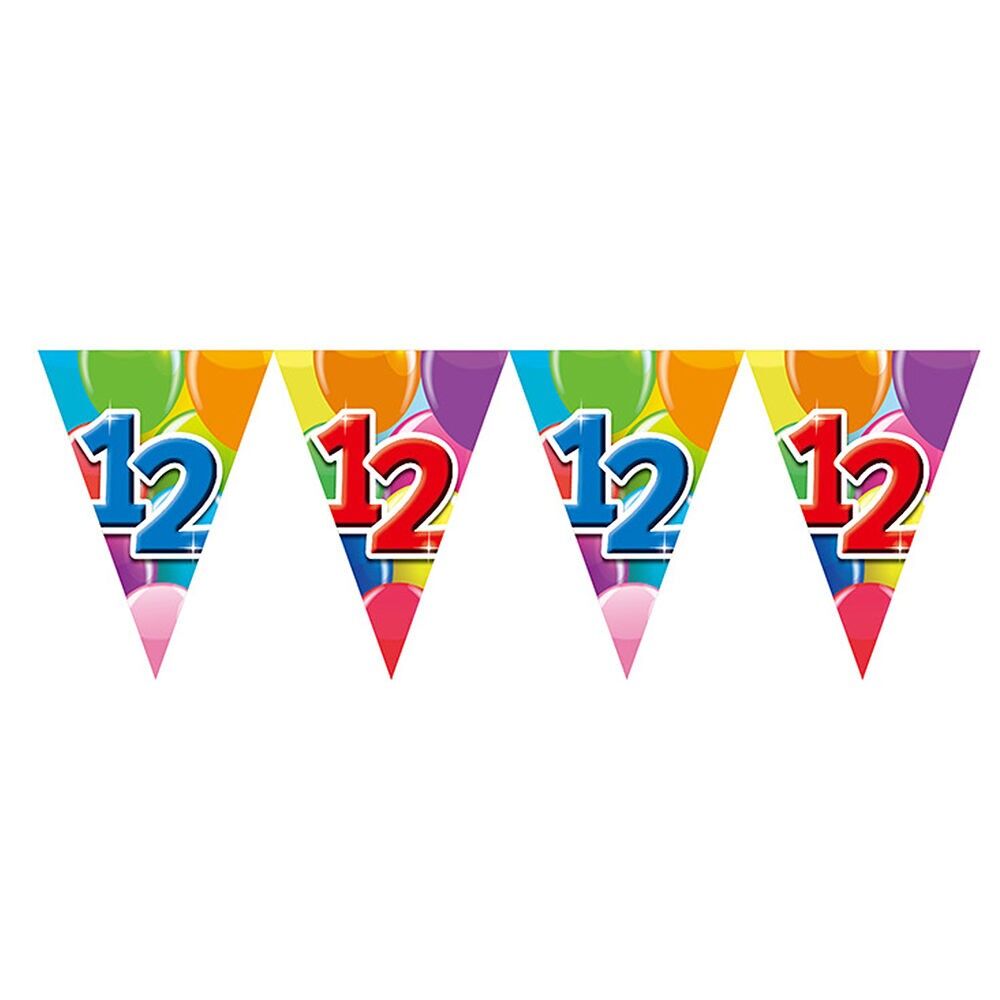 Guirlande de fanions PET 10 m - Impression recto verso - Format drapeau 20 x 30 cm - '12'