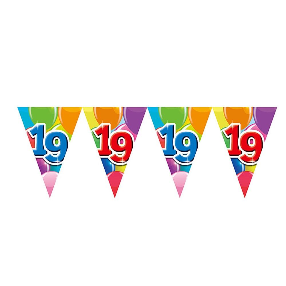 Guirlande de fanions PET 10 m - Impression recto verso - Format drapeau 20 x 30 cm - '19