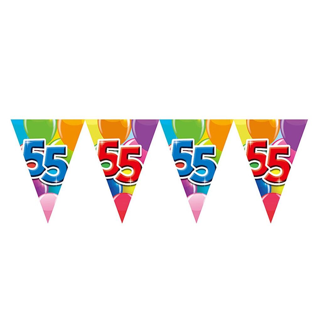 Guirlande de fanions PET 10 m - Impression recto verso - Format drapeau 20 x 30 cm - '55'