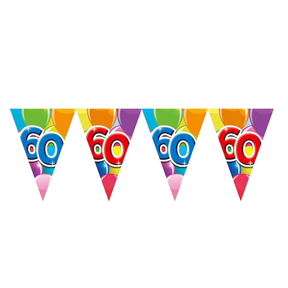 Guirlande de fanions PET 10 m - Impression recto verso - Format drapeau 20 x 30 cm - '60'