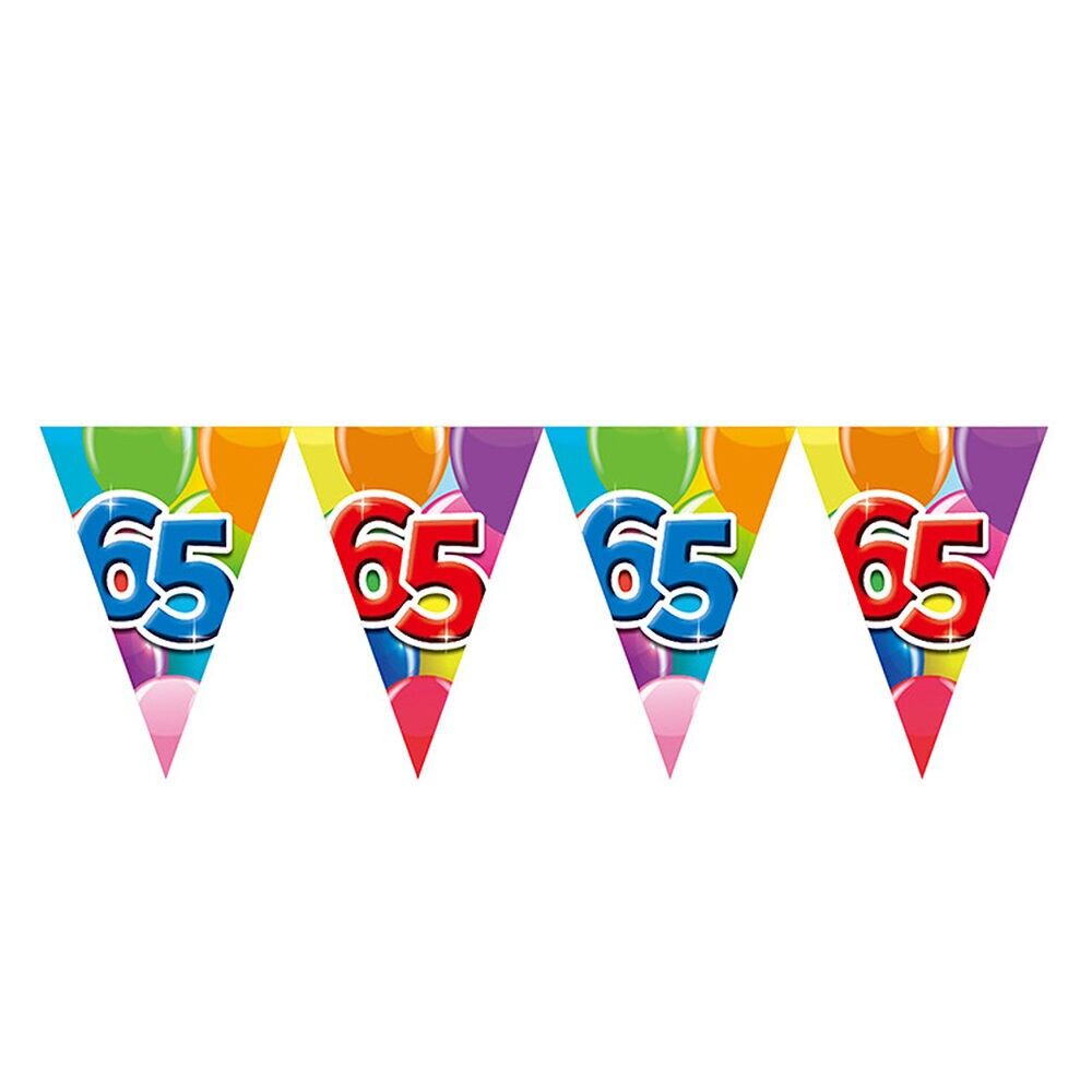 Guirlande de fanions PET 10 m - Impression recto verso - Format drapeau 20 x 30 cm - '65'