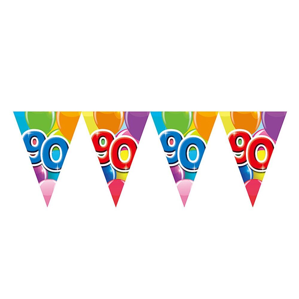 Guirlande de fanions PET 10 m - Impression recto verso - Format drapeau 20 x 30 cm - '90'