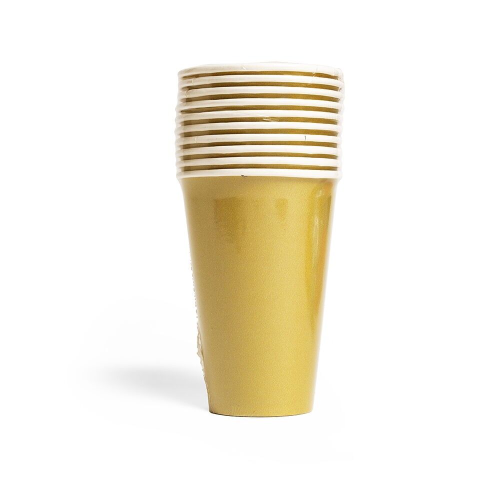 10 Gobelets en papier 350 ml FSC - Or