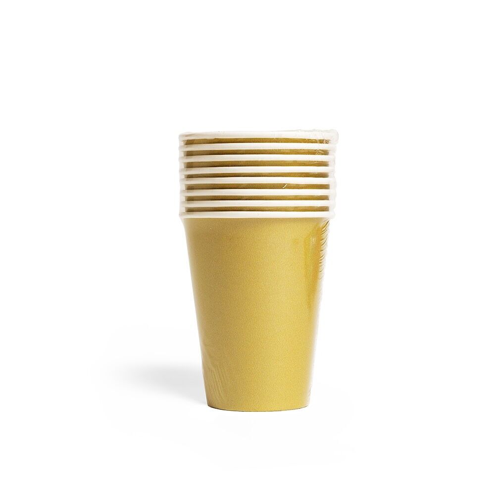 8 Gobelets en papier 210 ml FSC - Or