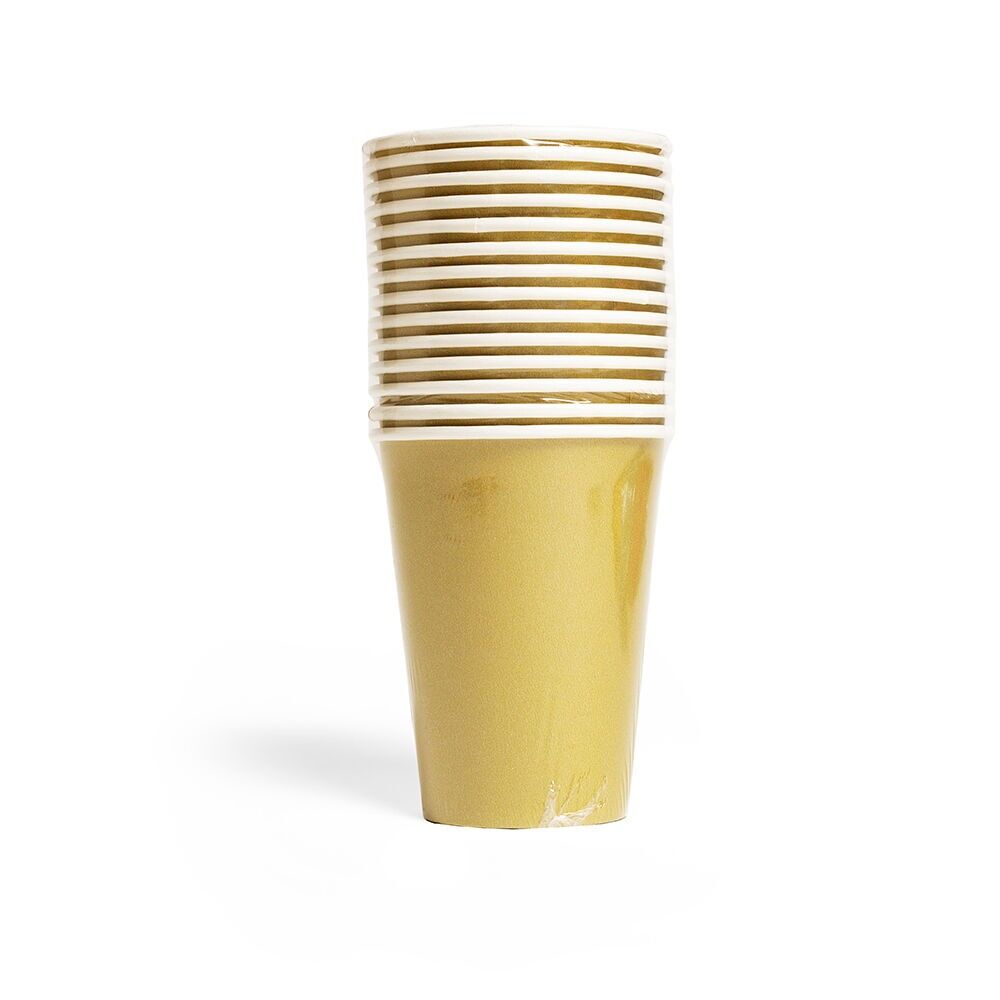 14 Gobelets en papier 210 ml FSC - Or