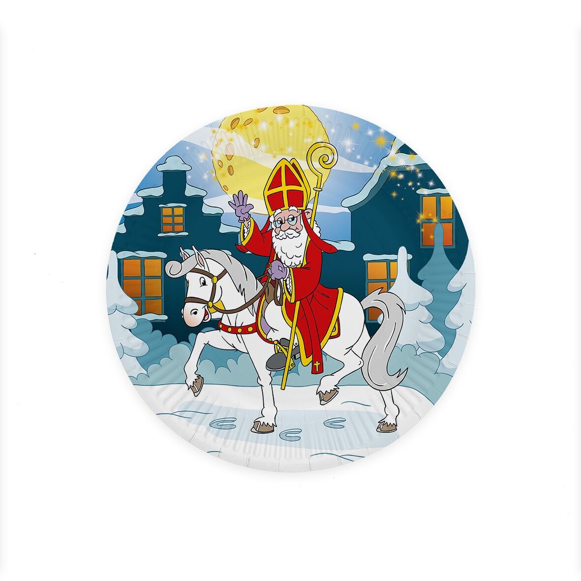 8 Assiettes en carton 23cm FSC -Sinterklaas