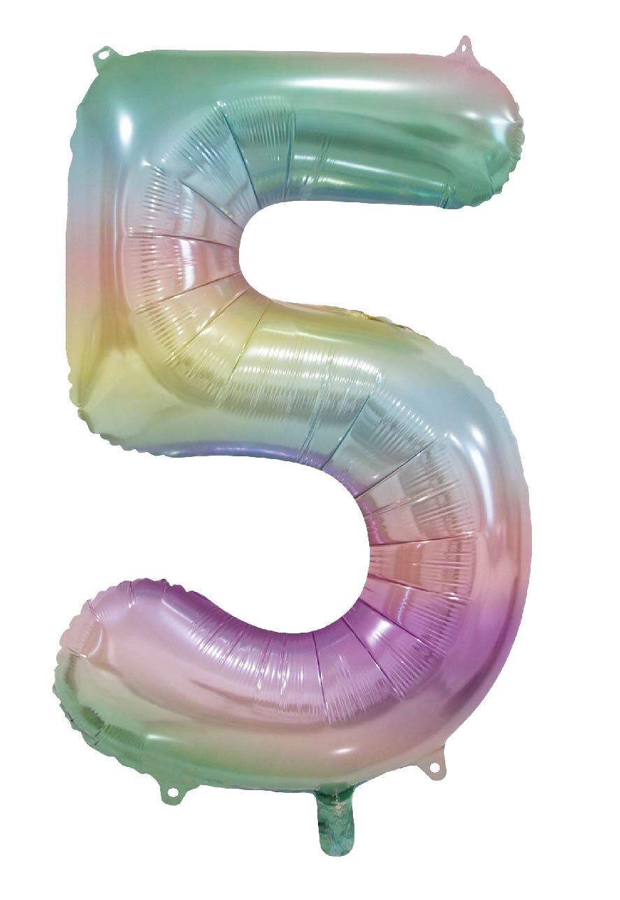 Ballon aluminium 34" n°5 arc-en-ciel pastel