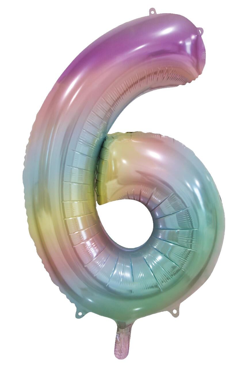Ballon aluminium 34" n°6 arc-en-ciel pastel